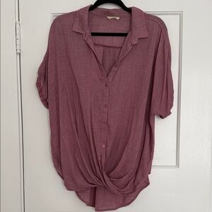 Lush Dusty Rose Button-Down Shirt